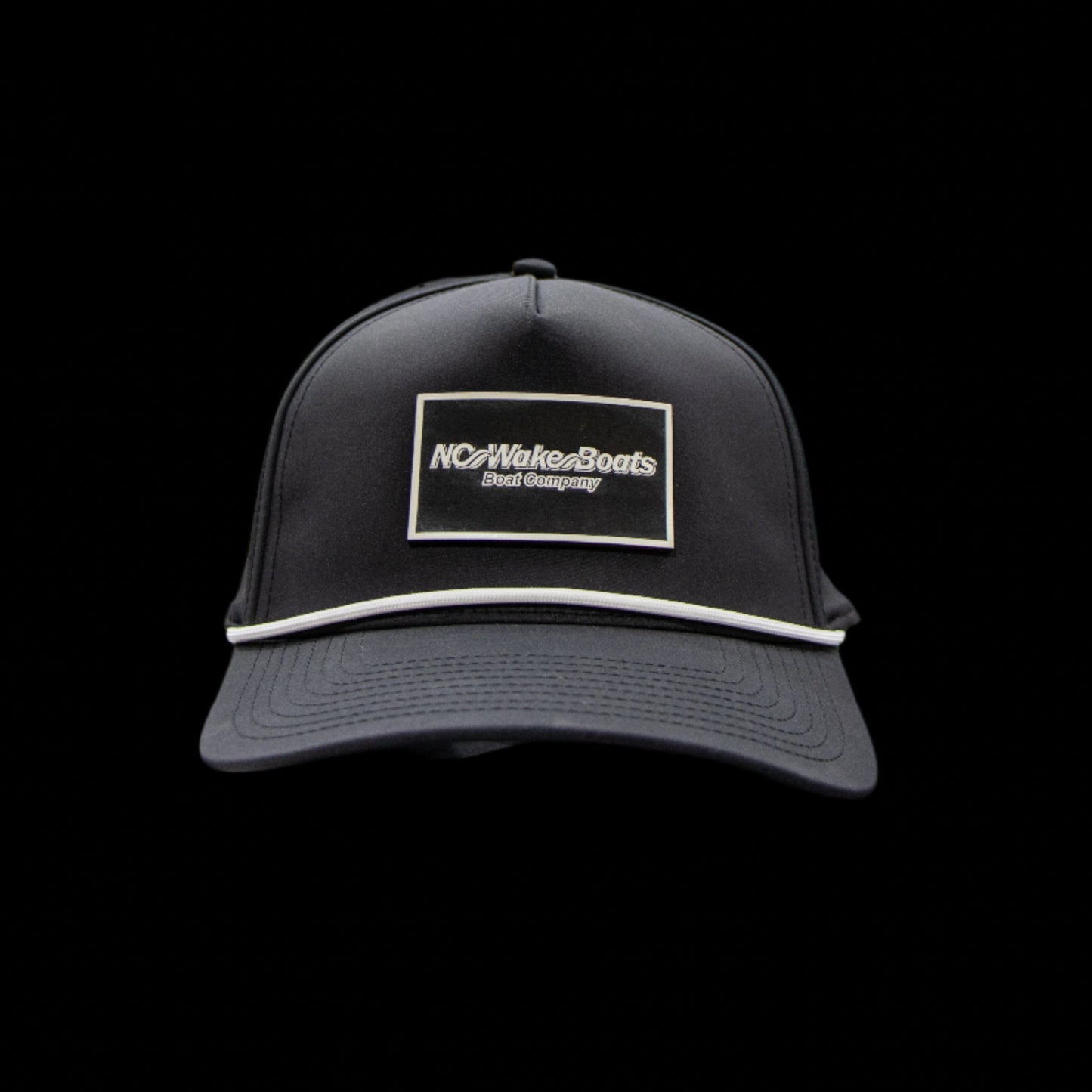 Branded Bills Black Leather Patch Snap Back