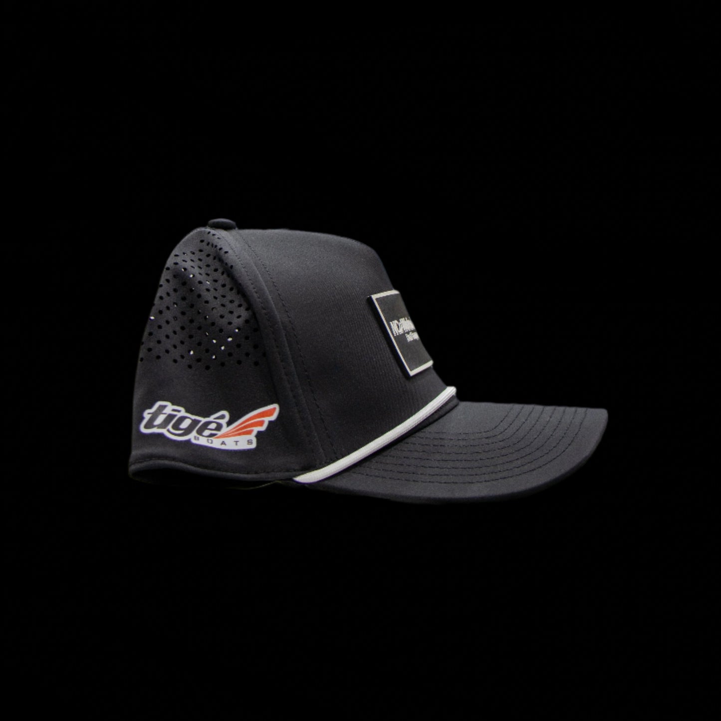 Branded Bills Black Leather Patch Snap Back