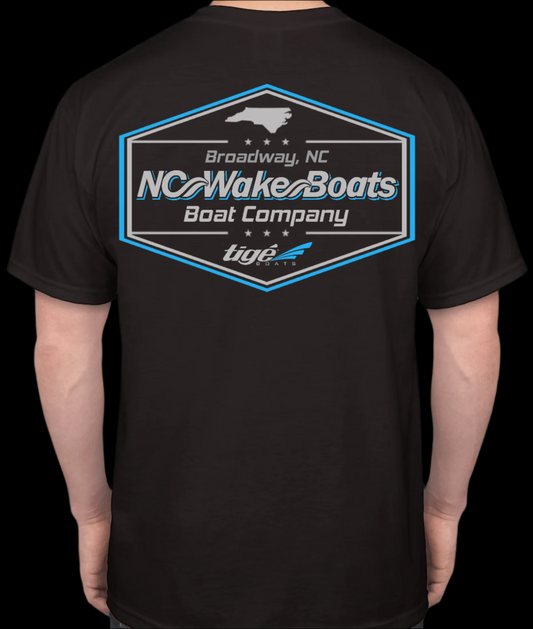 Short Sleeve NCWB Ice Grey/Neon Blue T-Shirt Black (GILDAN)