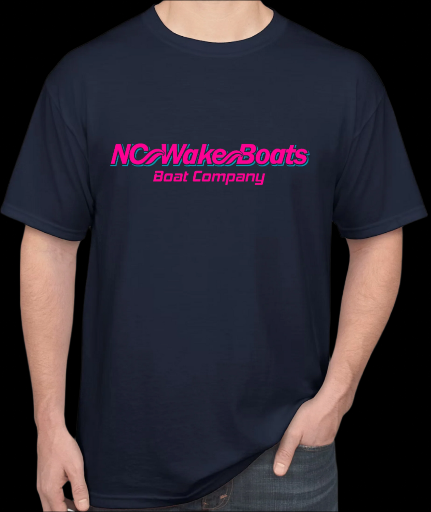 Short Sleeve NCWB Neon Pink T-Shirt Navy (BELLA+CANVAS)